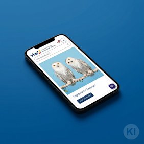 Ein Smartphone, auf dem die neue Webseite der Volkshochschule aufgerufen ist.